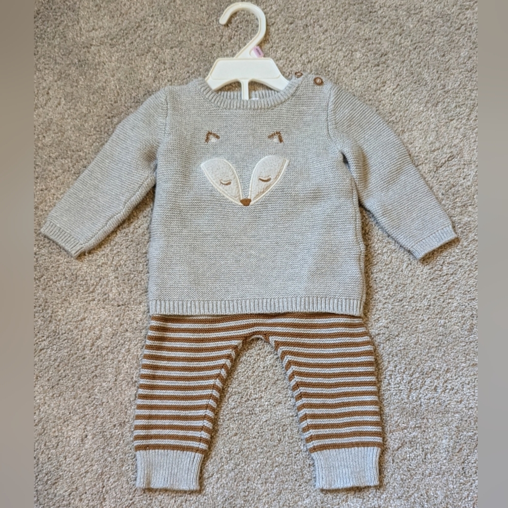 Adorable Gray and Brown Fox Baby Outfit